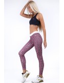 Pink sports leggings with patterns MR11514 - Online store - Boutique